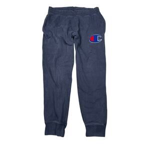 Champion Reverse Weave Jogger Sweatpants Big C Logo Navy Blue Mens XL